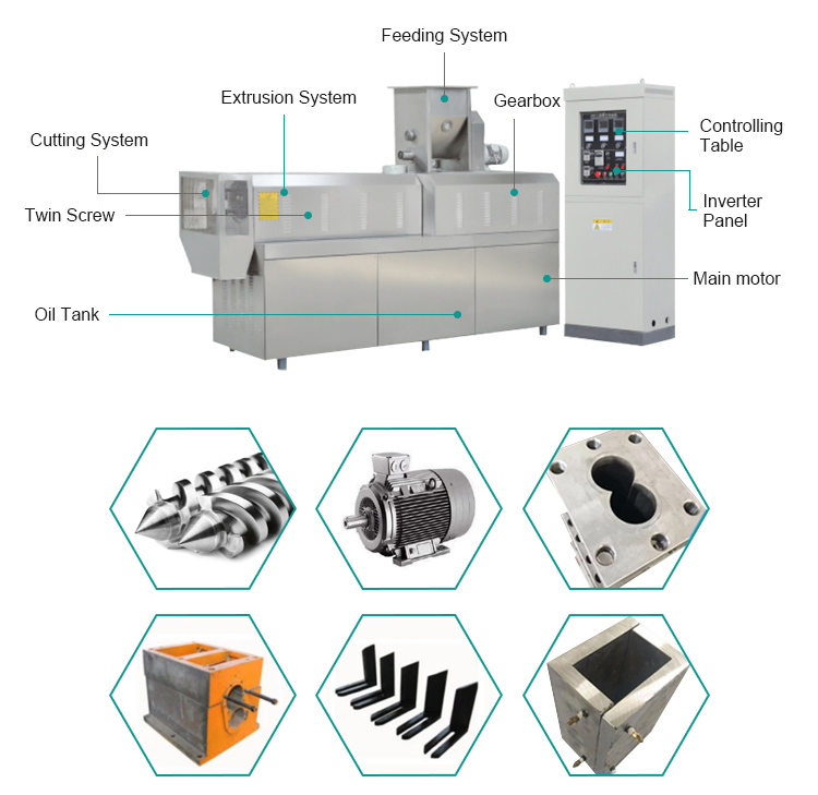 Double screw extruder food making machinery